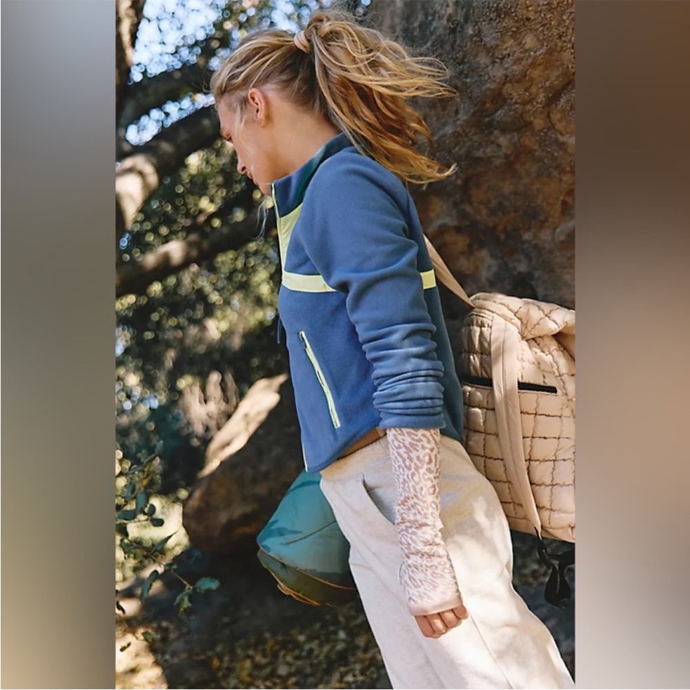 Free People Movement "In The Zone" Fleece Zip-Up Jacket' Size Small NWOT